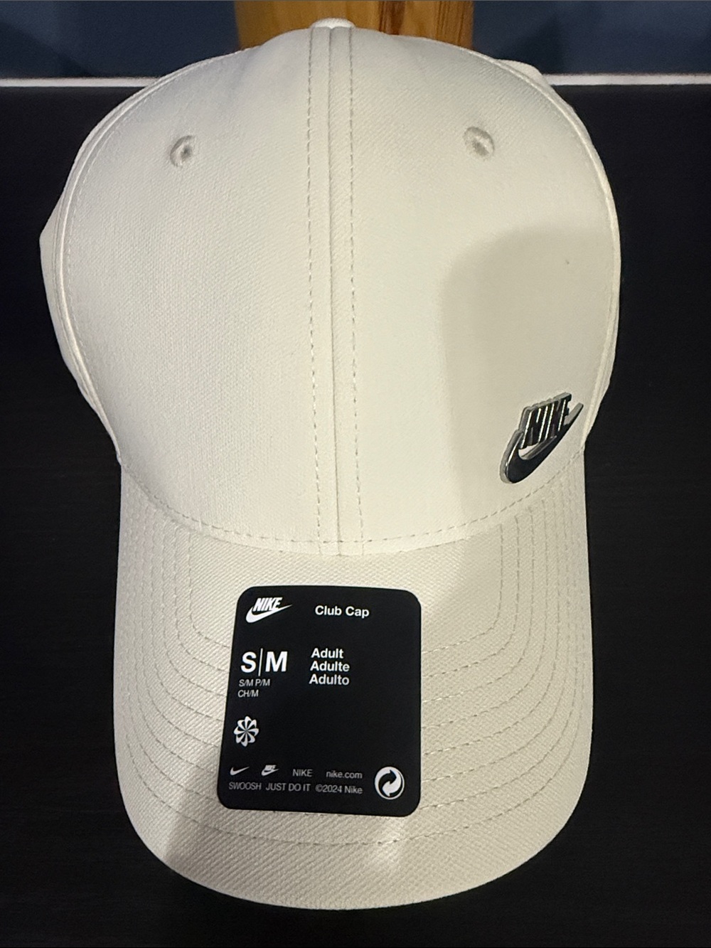 Nike White Club Cap with Silver Swoosh